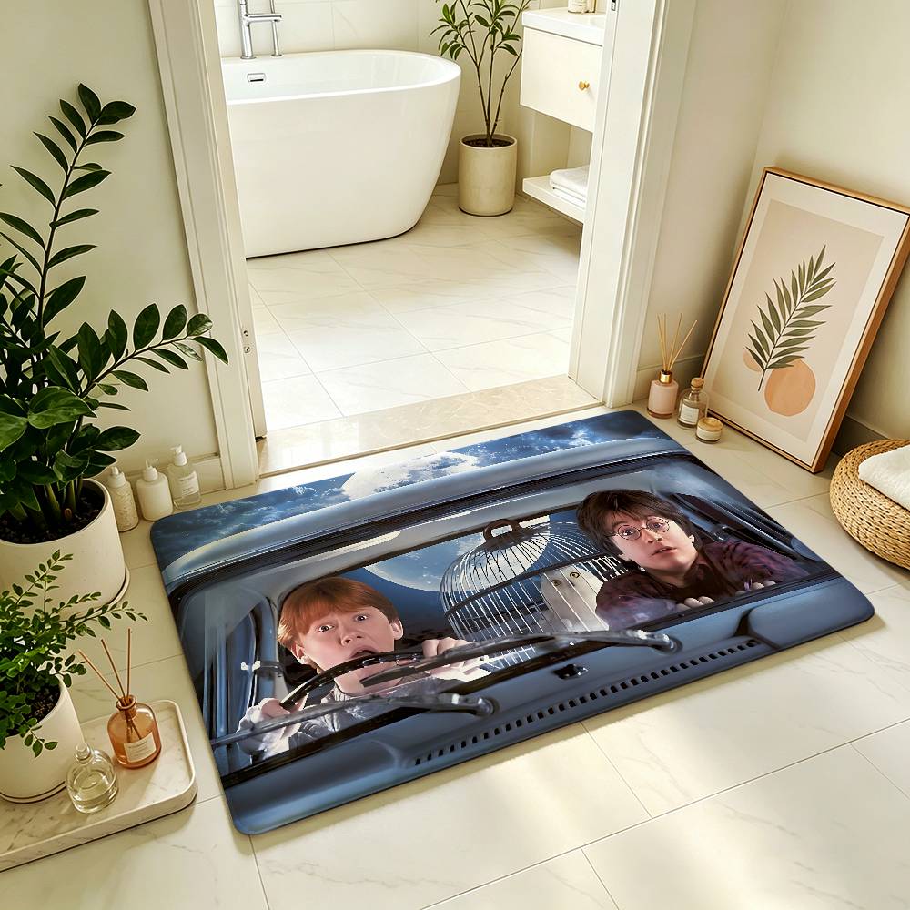 Cute Movie-H-hArry-Y-pOtterS Carpet Bathroom Anti-slip Mat Door Mat Home Decoration Mat Entrance Door Mat Scratch-resistant Door