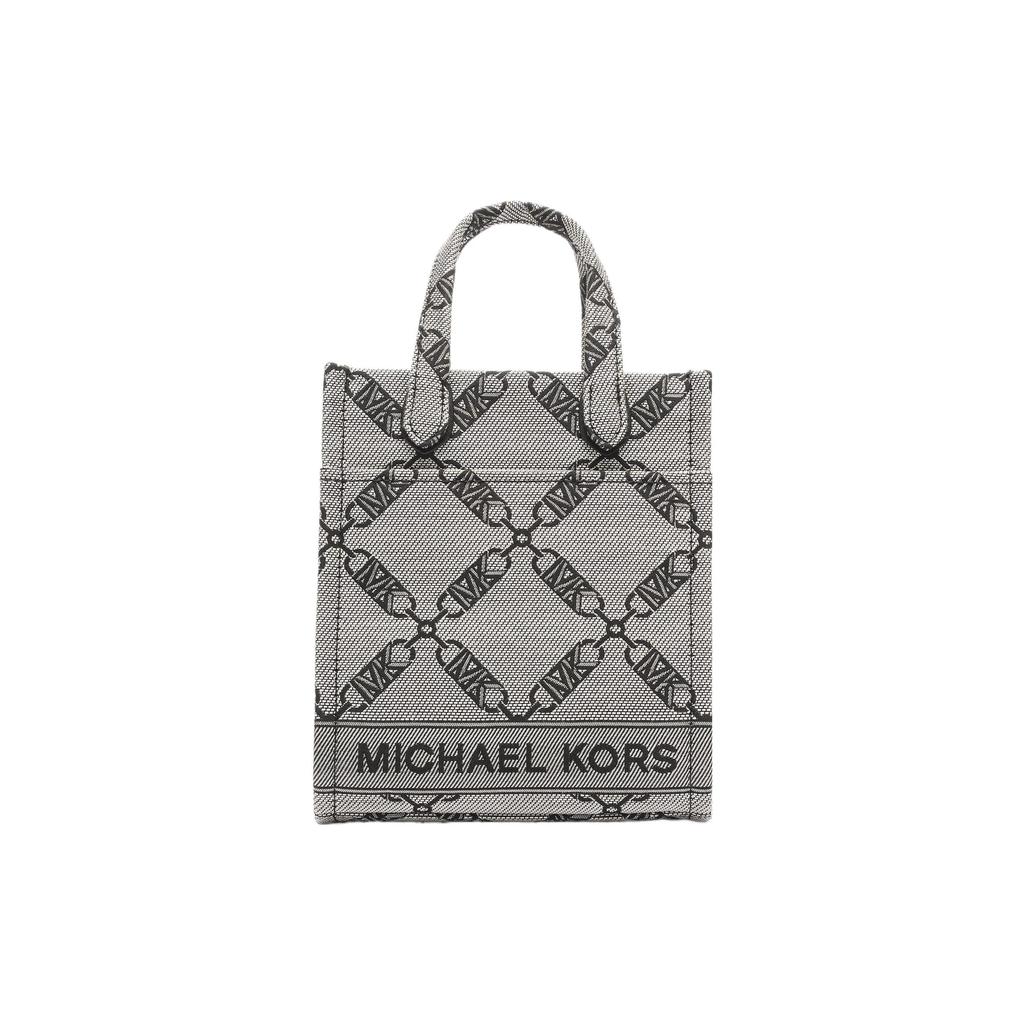 MICHAEL KORS Gigi Fabric Tote Bag, Shopping Bag, Handbag, Shoulder Bag, Crossbody Bag Women's Beige & Black 32F3S3GC4J-006