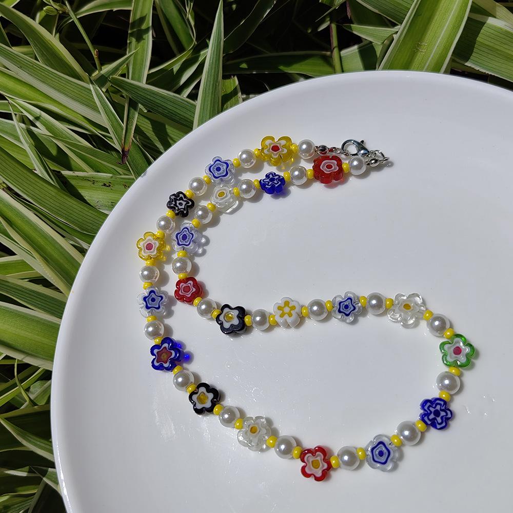 Pearl Glaze Floral DIY Jewelry Set: Earrings, Necklace & Bracelet