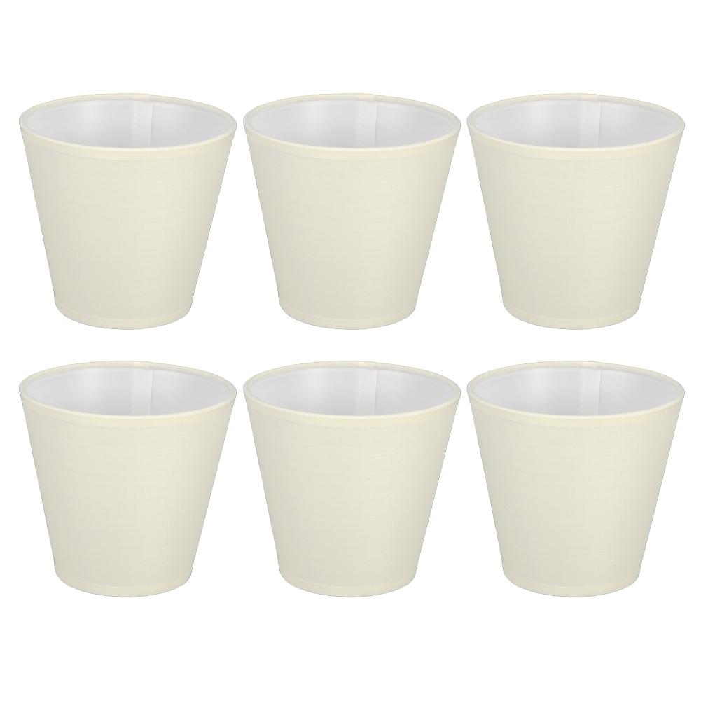 6PCS CreamColoured Fabric Cloth Lamp Shade Replacement for E14 Wall Lamp Chandelier Home Decoration