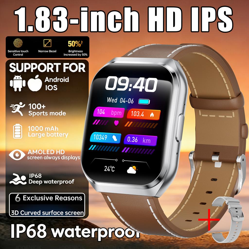 Premium GPS Smart Watch Altimeter 1.83''HD Screen1000mAh Large Battery Outdoor Compass Military Sports Smartwatch Men