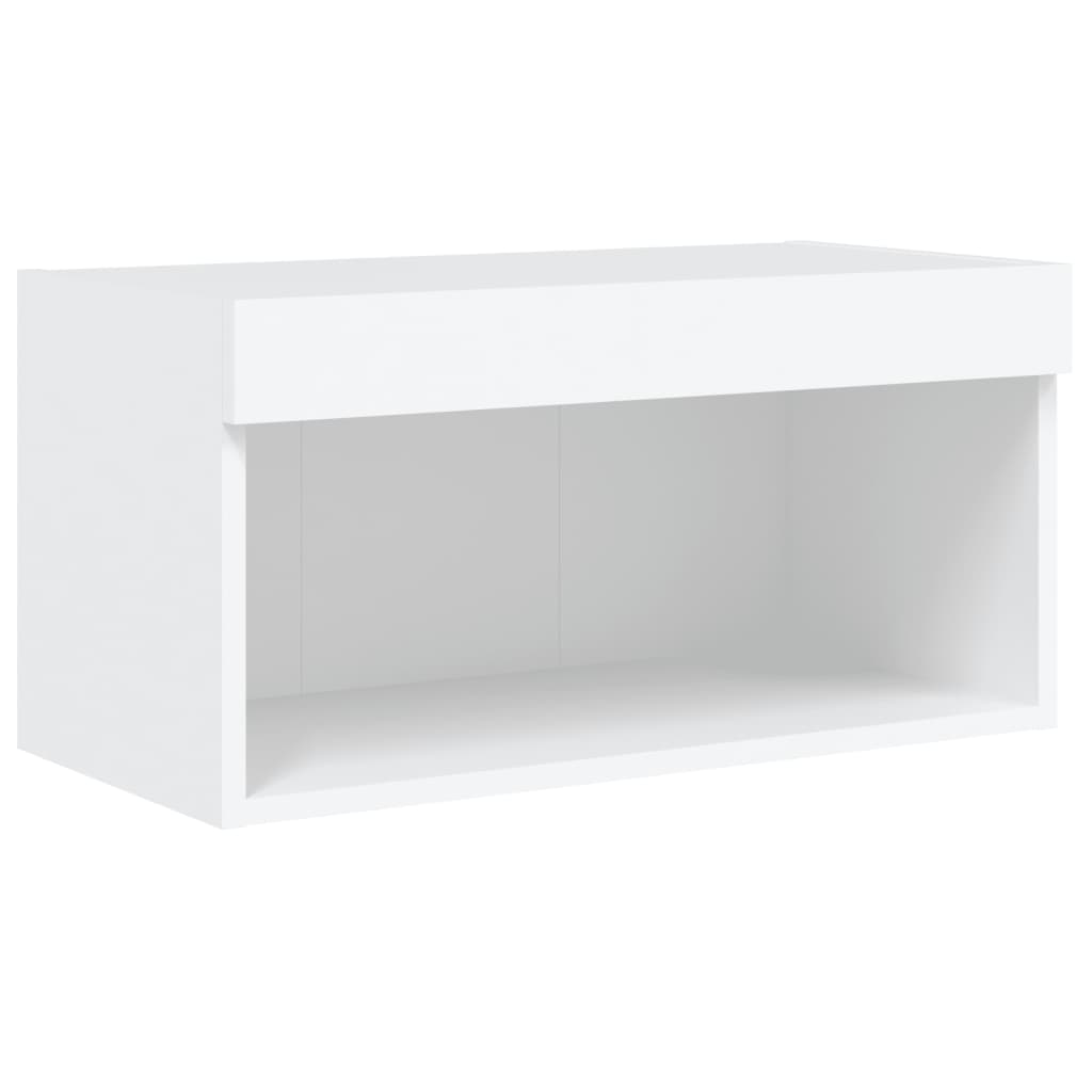 6 Piece TV Wall Unit with LED Lights White