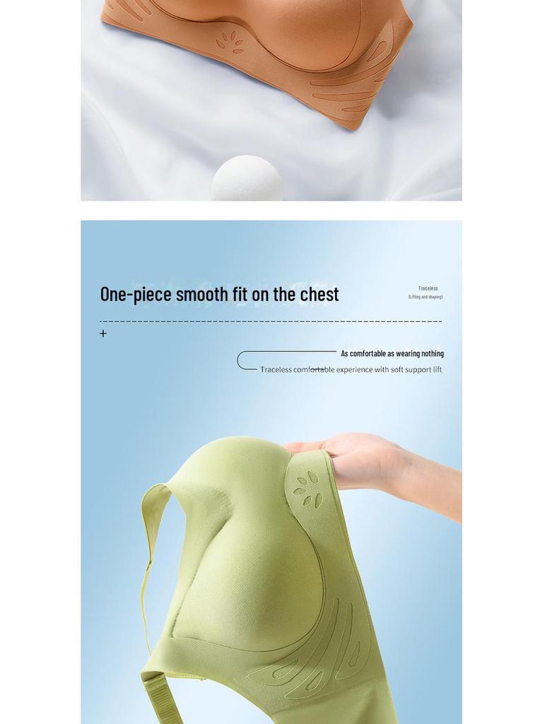 3D Support Seamless Bra for Small Breasts: Enhanced Lift with Jelly Strips & Thickened One-Piece Cup