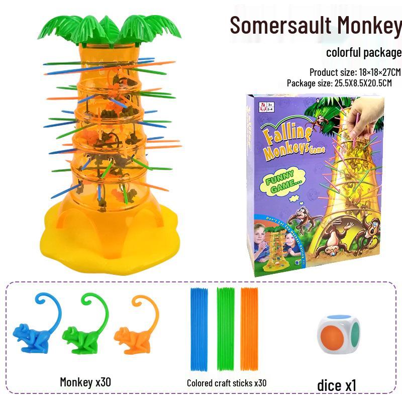 

Somersaulting Cartoon Monkey Game: Interactive Multiplayer Desktop Toy for Kids
