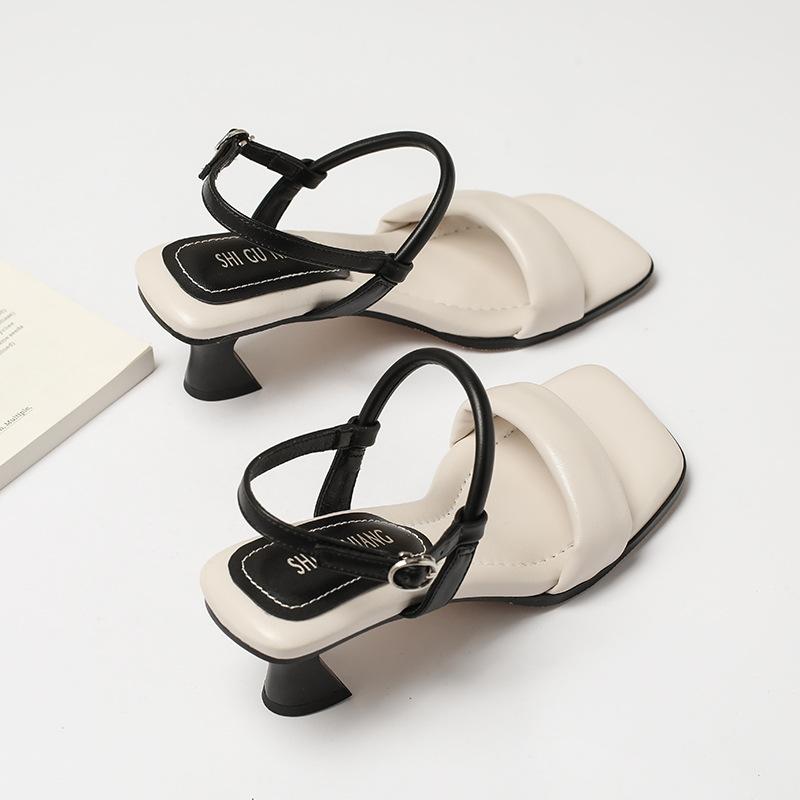 7633-1 One Word with Fashion, Not Tired of Stepping On Shit, Sandals 2025 Summer New Stiletto Women's Shoes