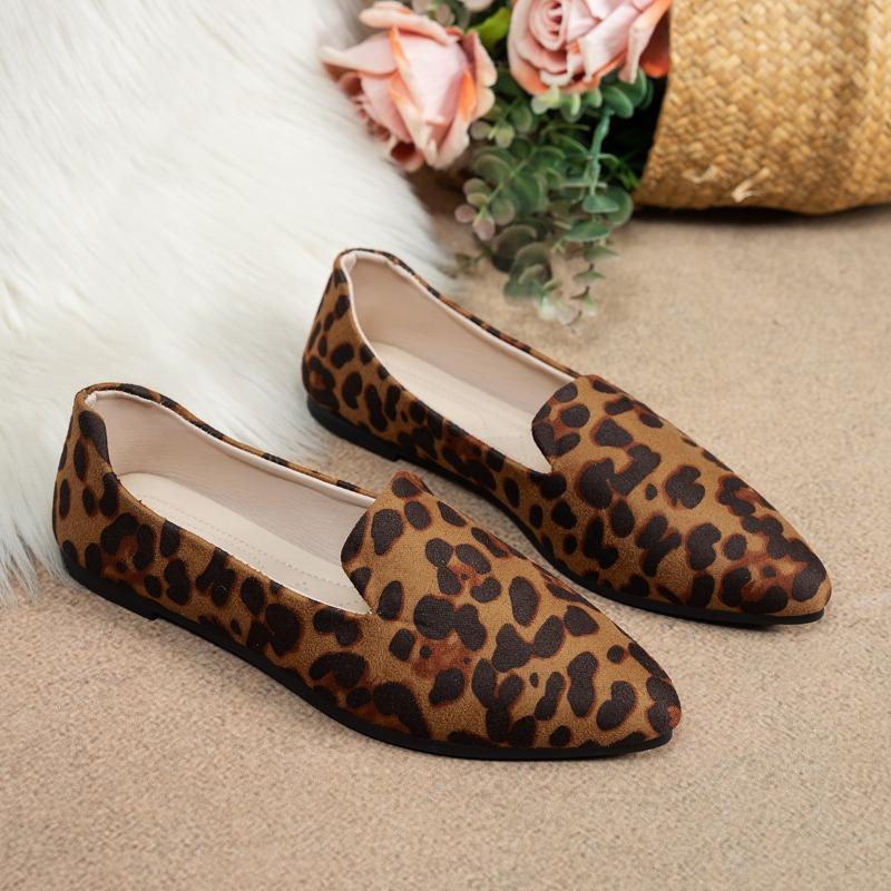 

Новые туфли-лодочки с острым носком, больших размеров, с неглубоким вырезом, повседневные туфли-бобы 36 леопардовый