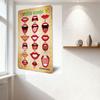 Speech Sounds Educational Phonetics Lip Articulation Metal Tin Sign for Classroom Wall Decor, Vintage Beige Yellow Dot Border Me