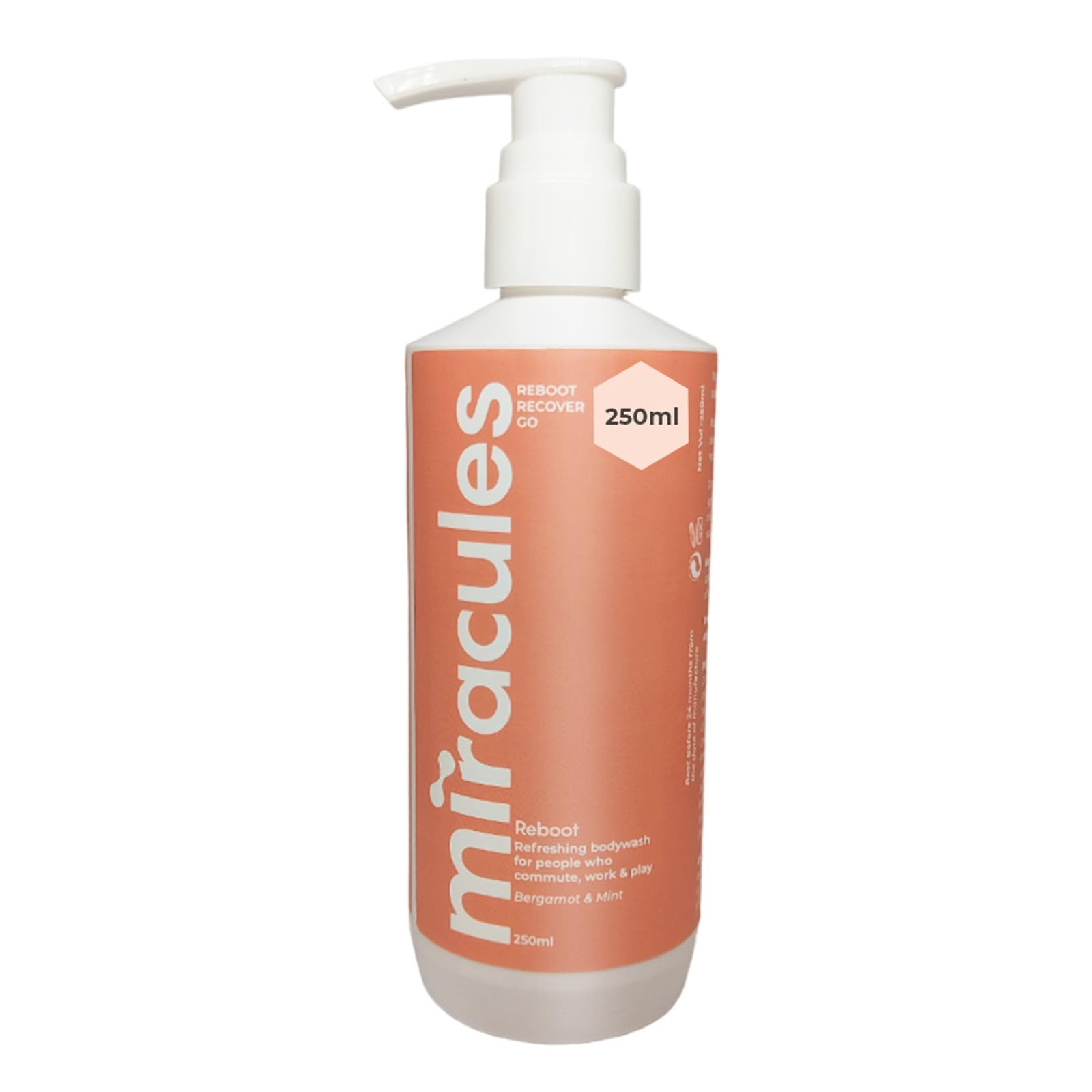 

Miracules Reboot Refreshing Body wash | Jojoba Oil, Coconut Extract, and Squalane | Deep Cleanses, Exfoliates, Hydrates | Cruelty-Free | Parabens