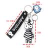 Charming Bug-eyed Giraffe Keychain Cute Cartoon Keyring Fashionable Gift