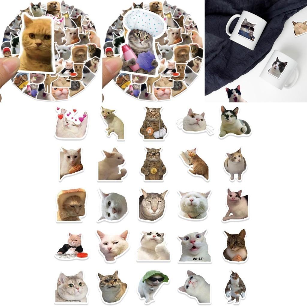 50 Cute Cartoon Cat Stickers For Scrapbooking Luggage Phone Cases Guitars And Skateboards