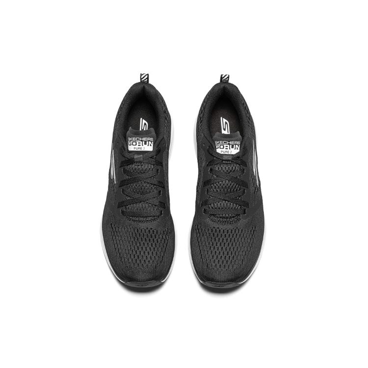 Skechers Pure 2 Low Top Running Shoes Men sneaker Black White 220204-BKW