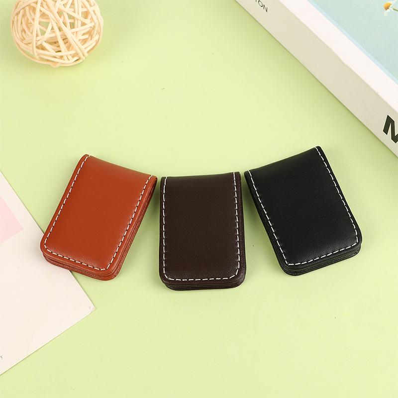 1Pc Money Clip Wallet Slim Men Women Vintage Strong Magnet Money Clip Cow Pu Leather Pocket Clamp Credit Card Cash Wallet