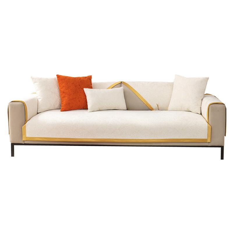 Chenille Phoenix Tail Golden Edge Sofakissen Leichtes Luxus-High-End-Vier-Jahreszeiten-Universal-Rutschfestes Sofabezugstuch Einfaches Bezugstuch