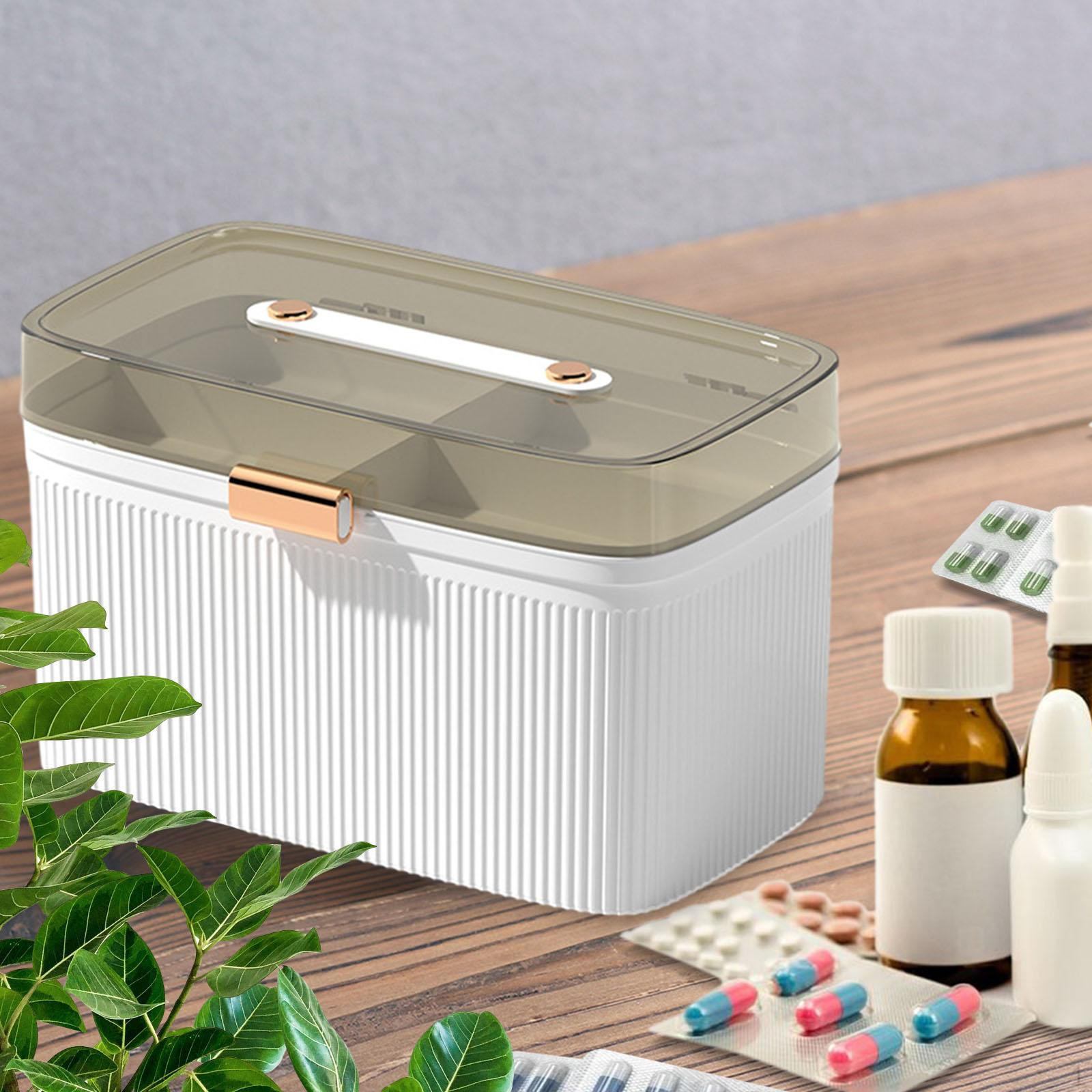 

Органайзер для хранения вещей, контейнер для хранения, 2-слойный чехол, прозрачная коробка для художественных ремесел для столешницы для ногтей L