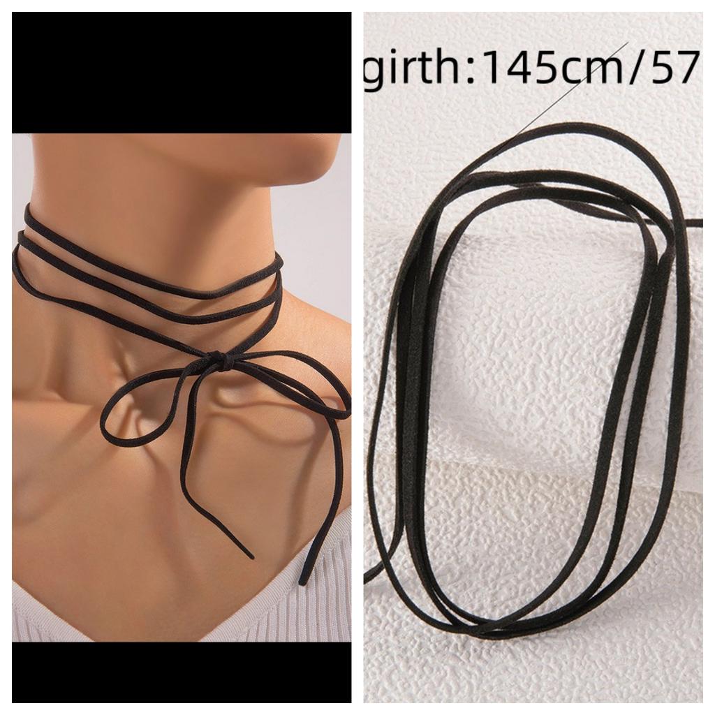 New Goth Black Velvet Big Heart Pendant Choker Necklace for Women Elegant Weave Knotted Bowknot Adjustable Chain Jewelry