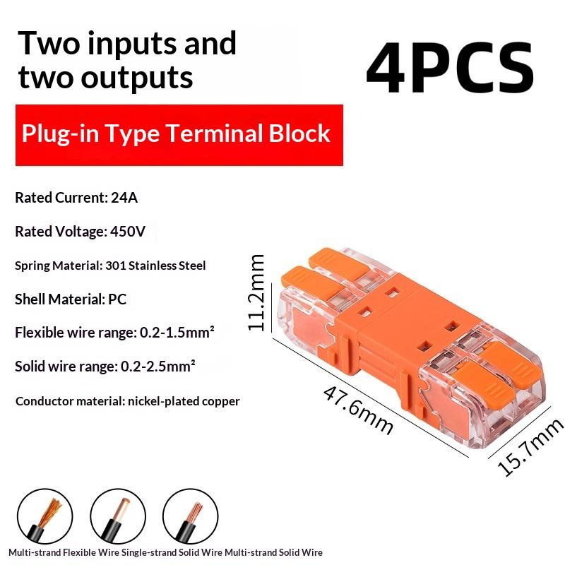 1/2/4Pcs 2/3/4 In And 2/3/4 Out Cmk 64 Quick Lever Wire Connectors For Compact Plug Male Female Terminals Universal Blocks