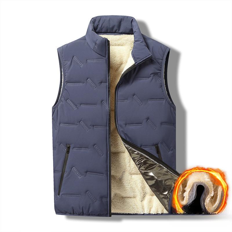

Padded Warm Waistcoat Men s Winter Warm Men s Vest Stand-up Collar Casual Waistcoat Outside Men s Tops L синий