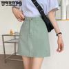 Summer Korean Version Ins Retro High Waist Skinny Denim Half Skirt Female Students Versatile Casual Package Hip A Line Short Skirt