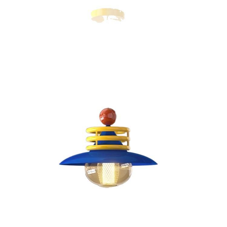 Dopamine Dining Table Set with Swing Arm Pendant Light and Eye-Protecting Ceiling Light for Kids
