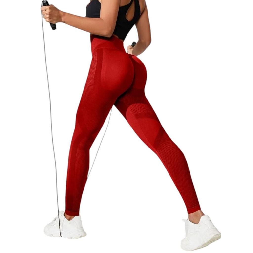 Colanti Sport Eleganti High Waist Push-Up Effect Red L Shapewear Leggings