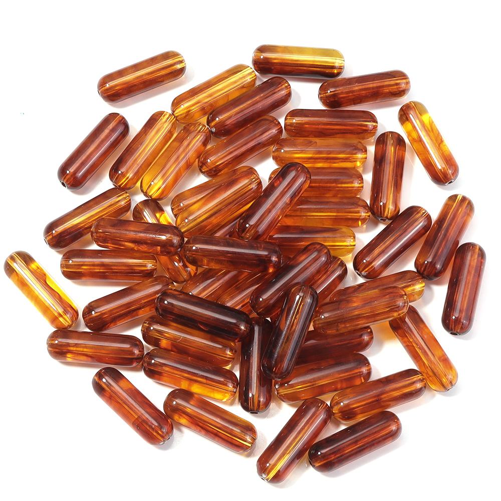10-100pcs/lot Amber Color Acrylic Beads Oval Heart Pumpkin Shape Loose Spaced Beads For DIY Charms Bracelet Necklace Accessories