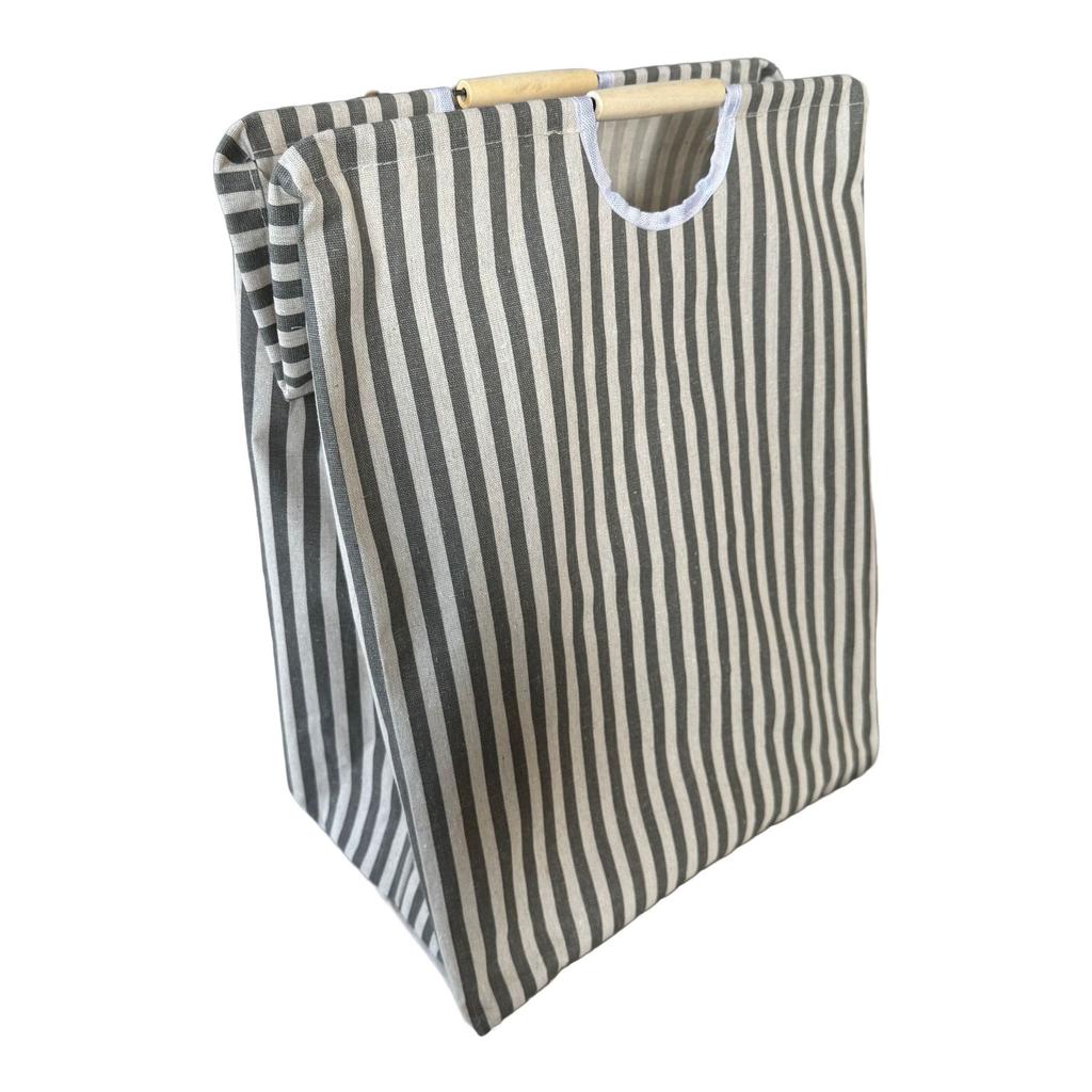 Foldable Fabric Dirty Clothes Basket Household Folding Portable Laundry Basket Bathroom Waterproof Storage Basket Wooden Handle