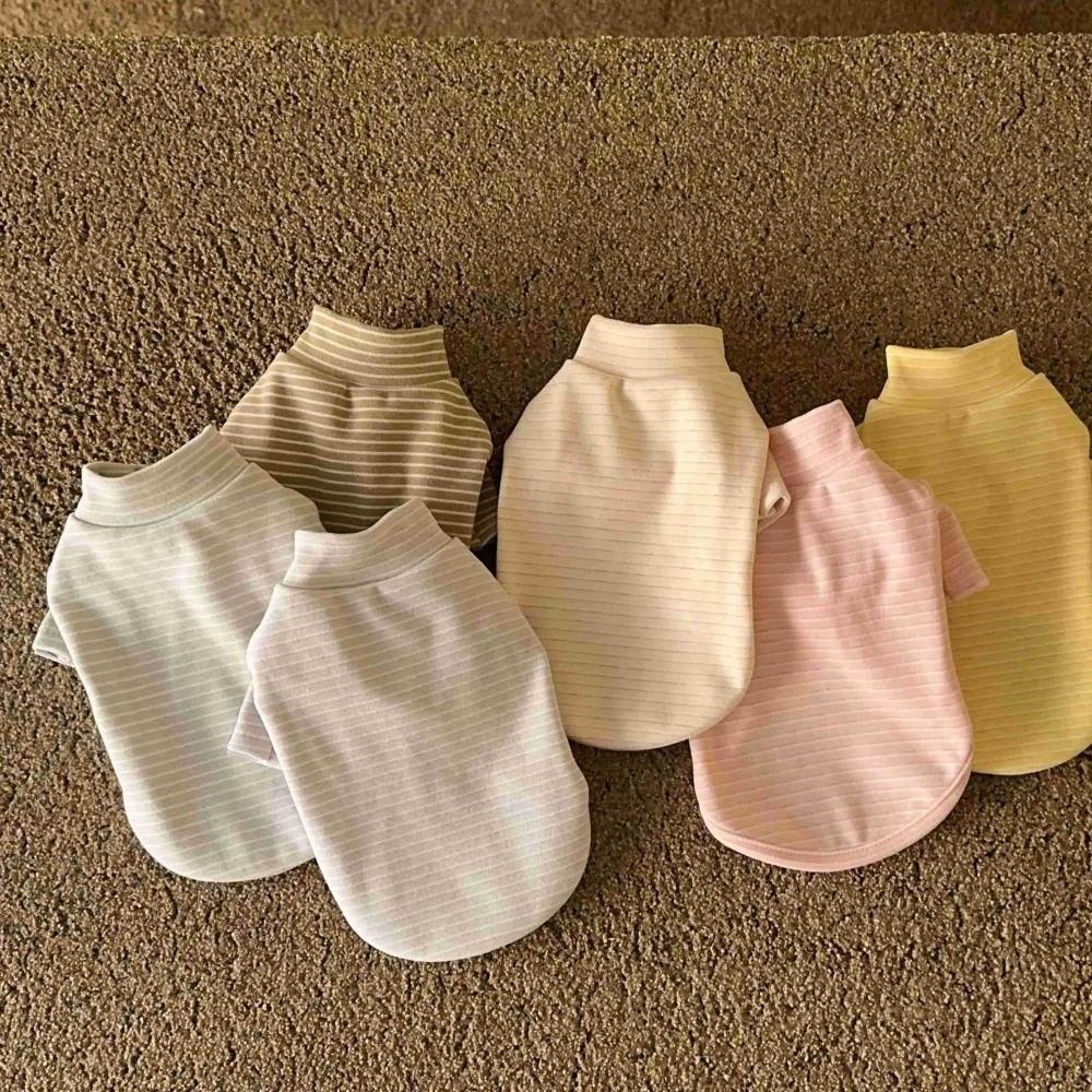 Polyester Puppy Hoodies Stripped Pattern Pet Clothing New Dog T-Shirts Pet Supplies