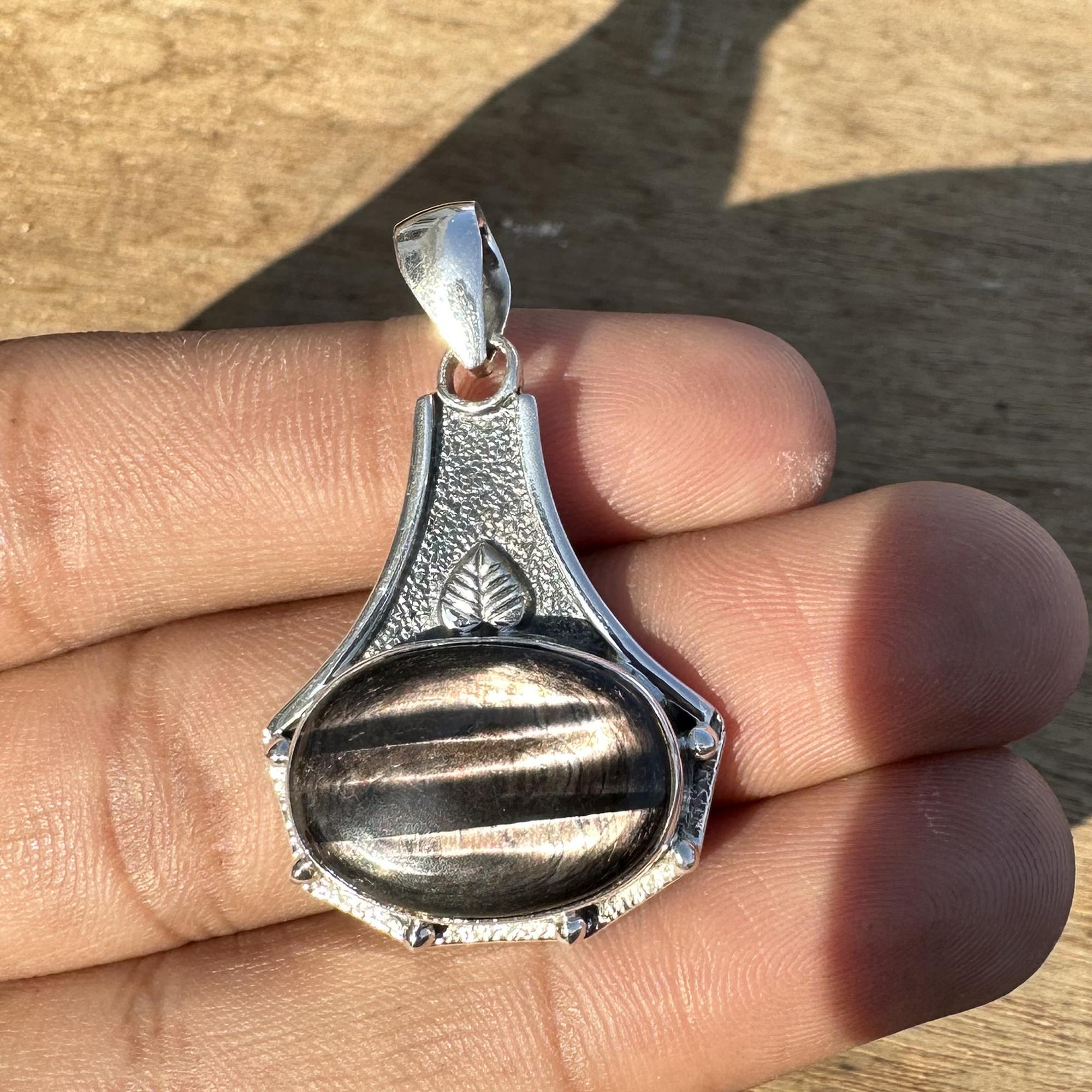

Amazing Hypersthene Pendant, 925 Sterling Silver Necklace, handmade Jewelry, Crystal Gemstone, Designer Pendant Necklace, Silver Jewelry For Women 1.60 Inches length чёрный