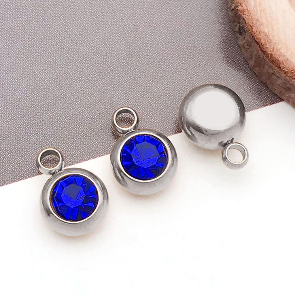 DIY alloy jewelry accessories inlaid with colored diamonds, twelve-star birthstone, birthstone, zodiac stone necklace, bracelet, small pendant.
