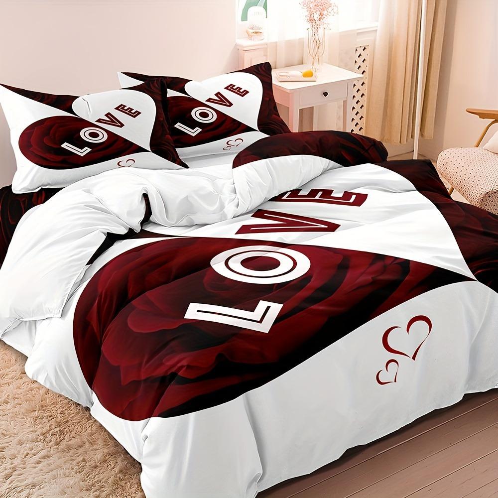 LOVE Printed Polyester Children 3D Children'S King Size  Bedding Duvet Cover Set Cute Printed Cartoon Quilt Cover Home