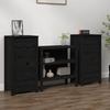VidaXL 2x Buffets Sideboards Home Organizers Living Room Storage Furniture Interior Black 40x35x80 Cm Wood 813748