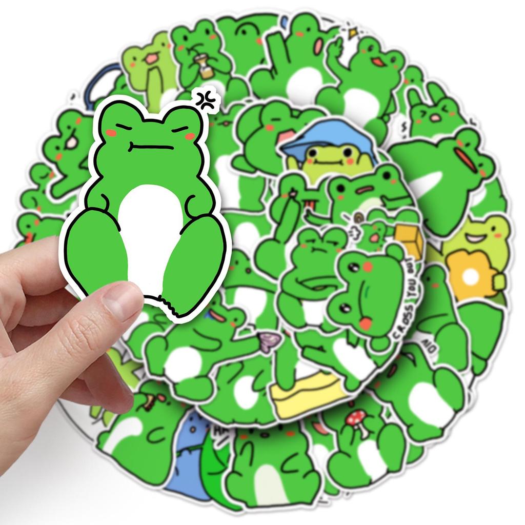 50 Cartoon Frog Stickers for DIY Phone Cases & Suitcases