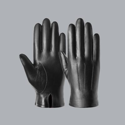 Leather Gloves Men's Winter Thermal Goat Skin Gloves Motorcycle Riding Comfortable Suede Thick Gloves