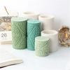 New Lace pattern cylindrical candle silicone mold carving pattern flowers and plants cylindrical candle mold candle making molds