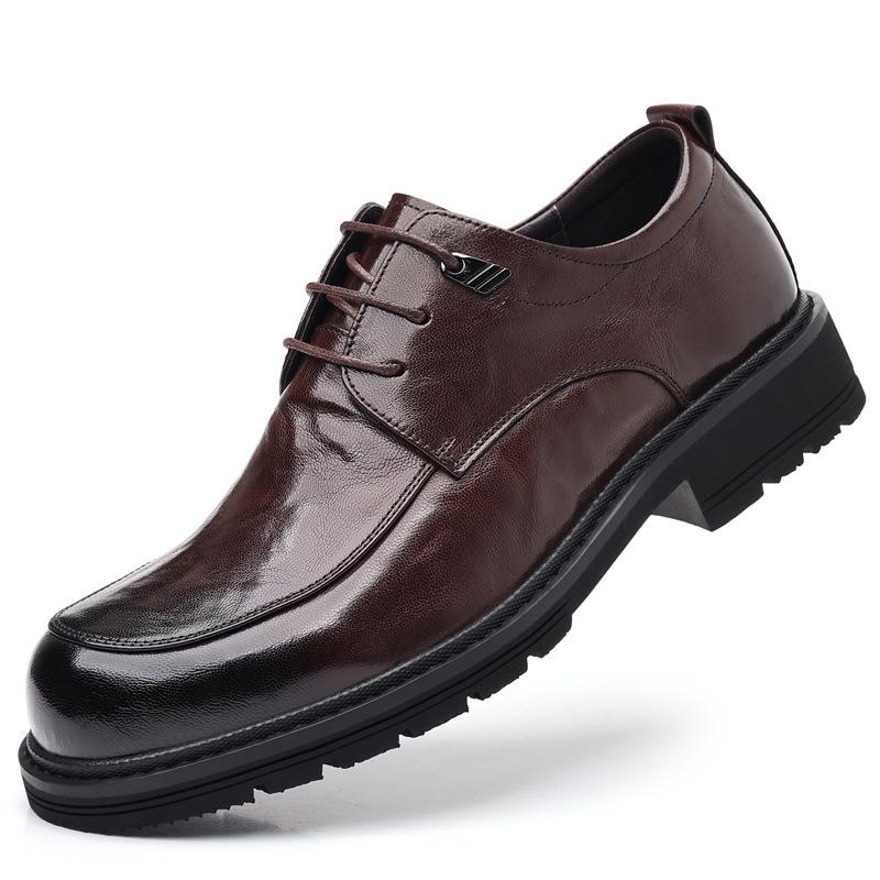 Spring And Summer Men'S Big Head Leather Shoes Light Luxury Business Casual Leather Men'S Shoes Formal Shoes Platform Men'S British