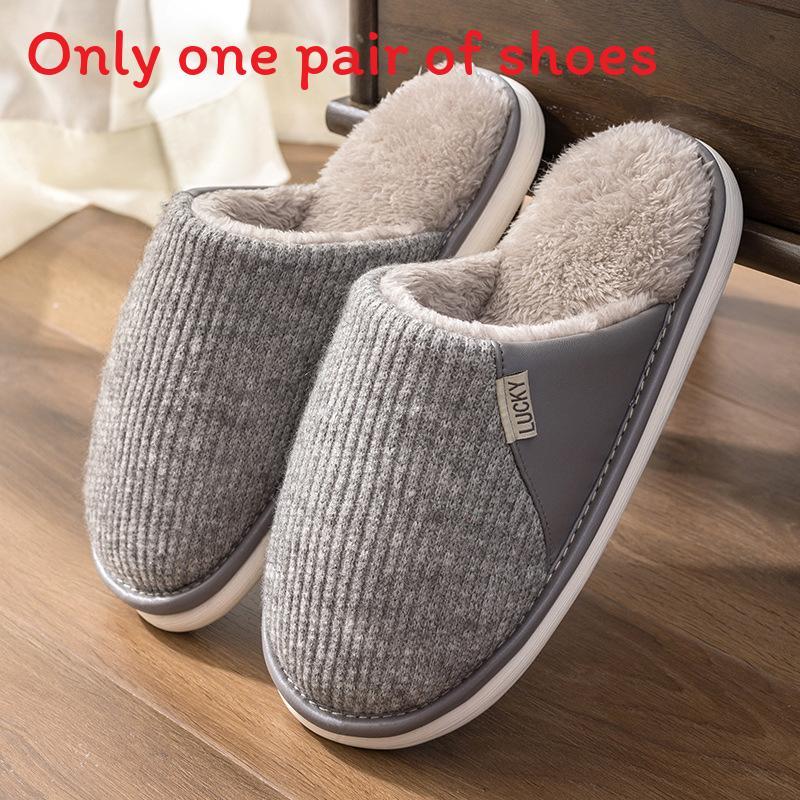 Indoor Mens Cotton Slippers With Plush Lining For Warmth And Comfort