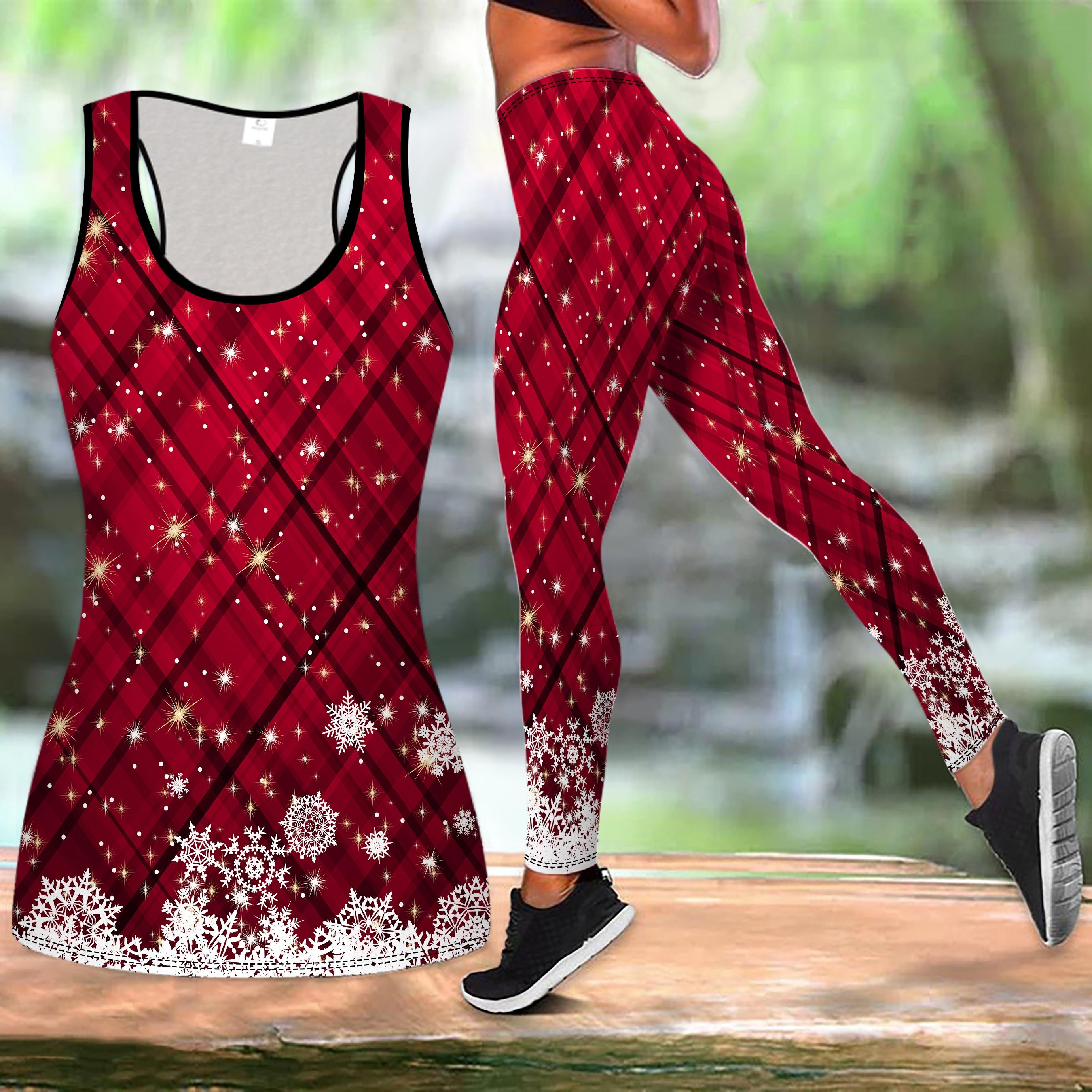 

Christmas Festival Print Yoga Outfit for Women Fashion Workout Leggings Fitness Sports Casual Yoga Set Sports Suit XXL чорний