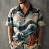 Summer Casual Holiday Beach Shirt 3D Fun Pattern T-shirt Retro Short Sleeve Street Vacation Outdoor Men's and Women's Shirt
