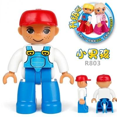 Compatible Large Building Blocks Figures Family Professional Roles Flexible Joints DIY Brick Toys
