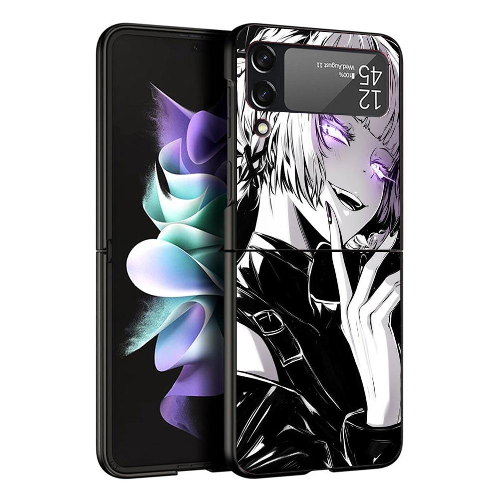 Nazuna Nanakusa Anime Black Phone Case For Samsung ZFlip7 ZFlip6 ZFlip5 ZFlip4 ZFlip3 5G Hard Protective Galaxy Z Flip 3 4 5 6 7