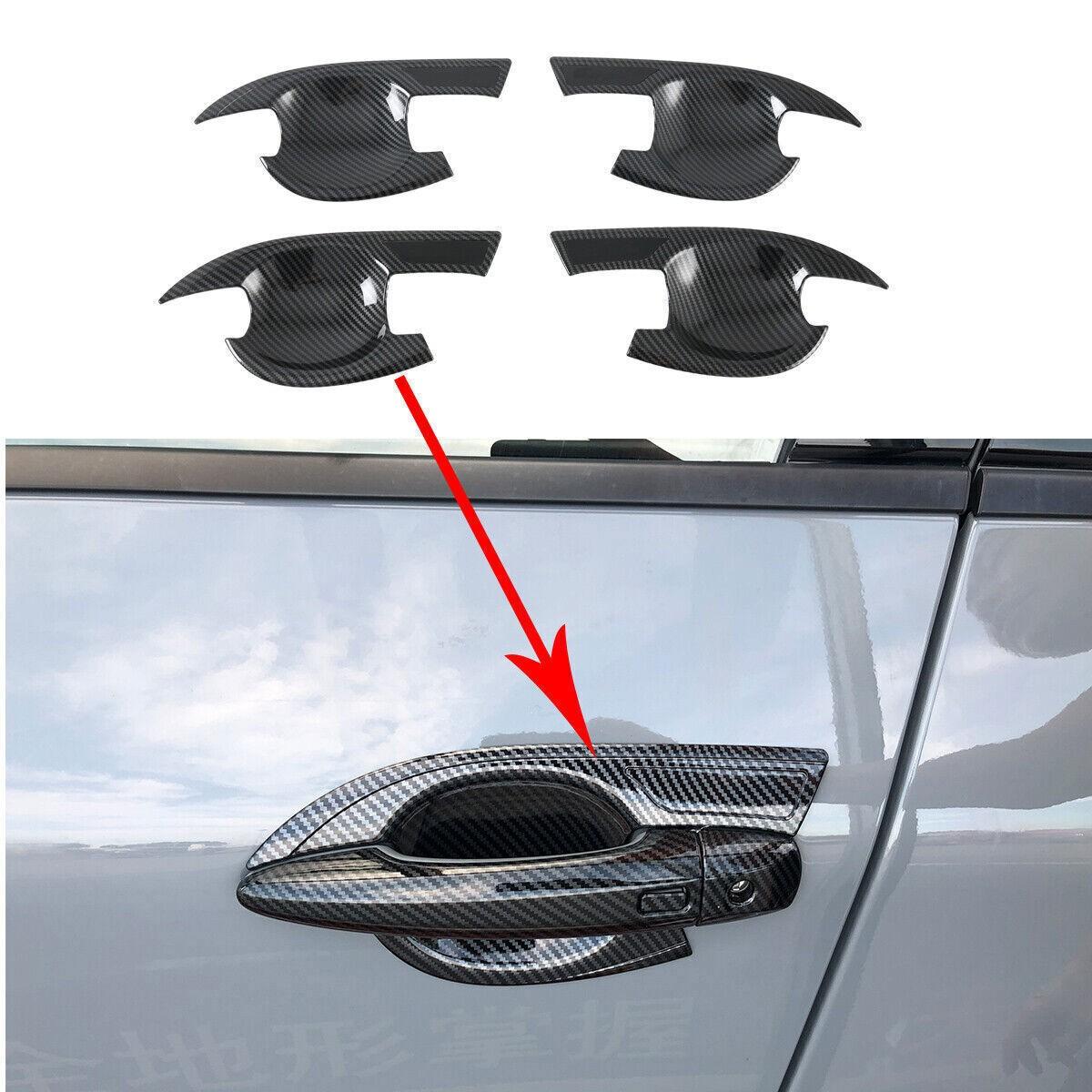 Carbon Fiber look Door Handle Bowl Cover Molding Trim For Nissan Rogue 2021-2024