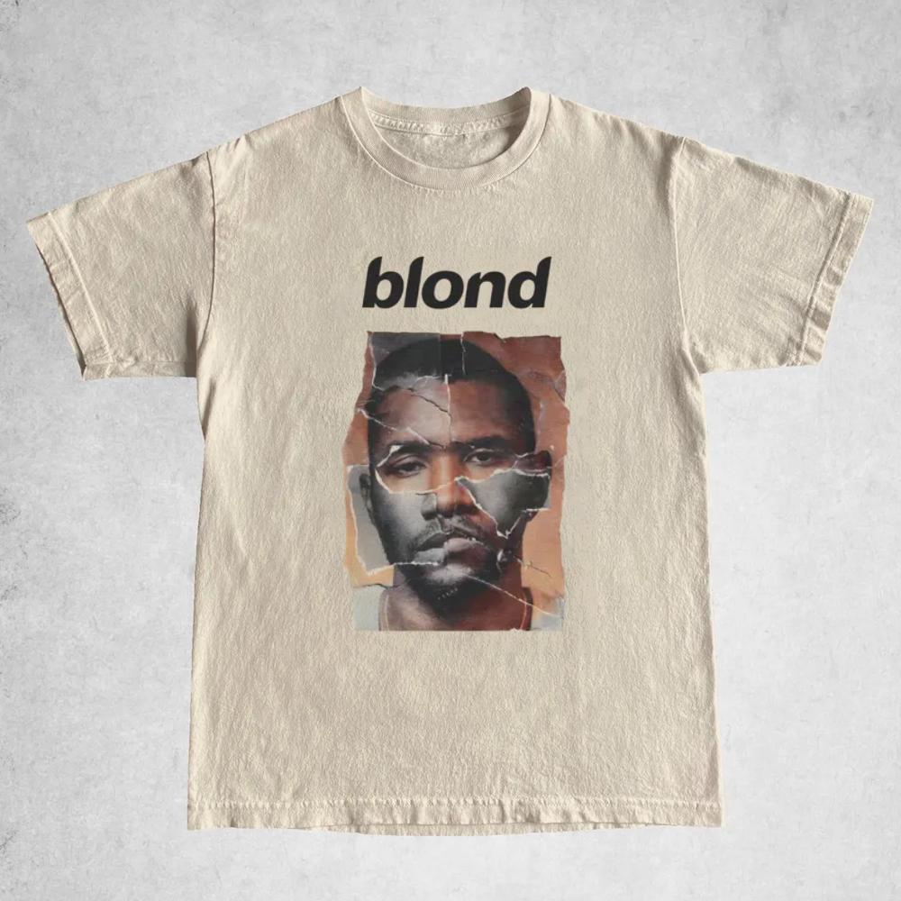 Rapper Frank Retro Graphic T Shirt Men's Hip Hop Ocean Album Clothing T-Shirts Y2k Unisex Blond Fashion Oversized Cotton T-shirt