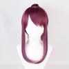 Anime 45cm LOL K/DA The Rogue Assassin Akali KDA Short Purple Brown Ponytail Clip Heat Resistant Hair Cosplay Costume Wig