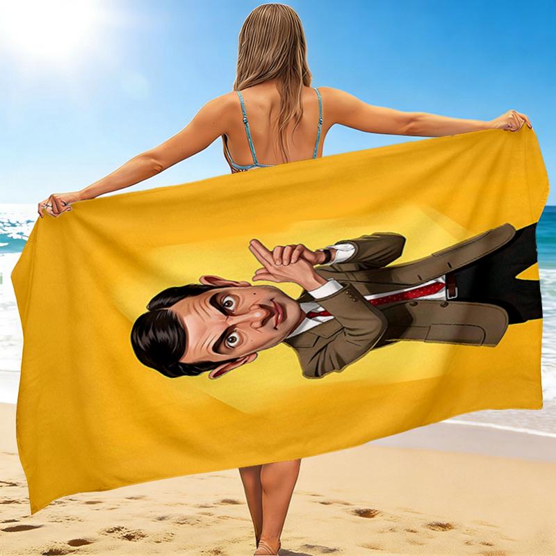 1Pc Mr Bean'S Classic Pose Beach Towel Quick Dry Multiuse For Beach Pool Gym Yoga Home Travel Christmas Halloween Xmas Gift N138