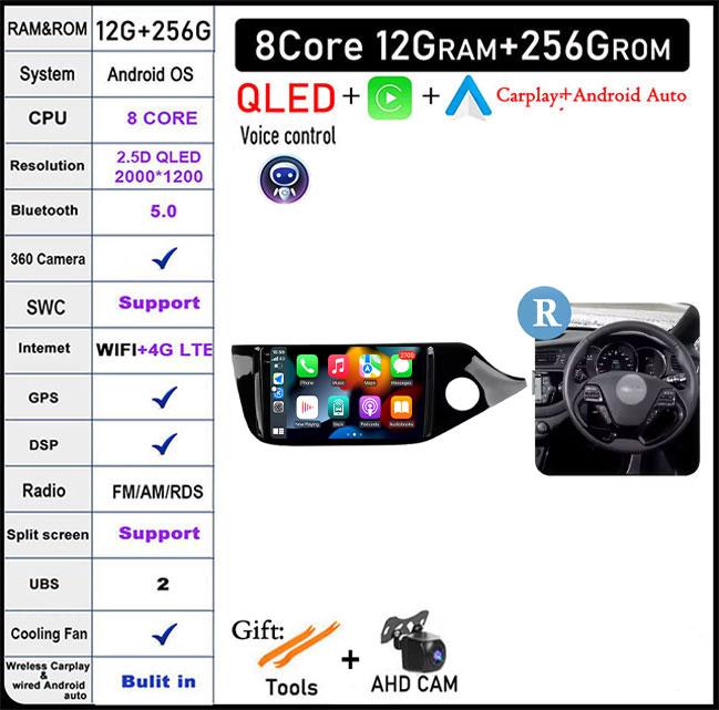 9 Inch Android Auto Carplay For Kia CEED 2 JD 2012 - 2018 Car Radio Stereo Multimidia Player GPS NaviBluetooth DSP