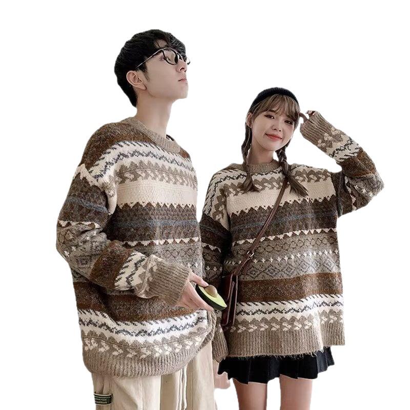 2026 Couple's Versatile Loose Knit Pullover Sweater for Men - Trendy Spring/Autumn Jacket