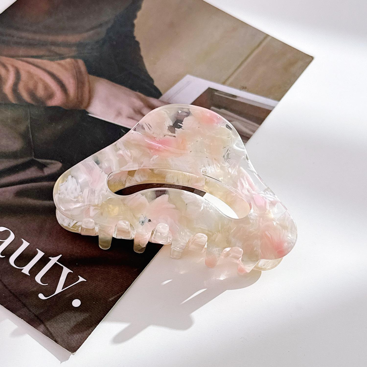 

Hair Chic Acetate Claw Clip For Women Featuring Beautiful Line Designs In Colors Spring Pink Yellow