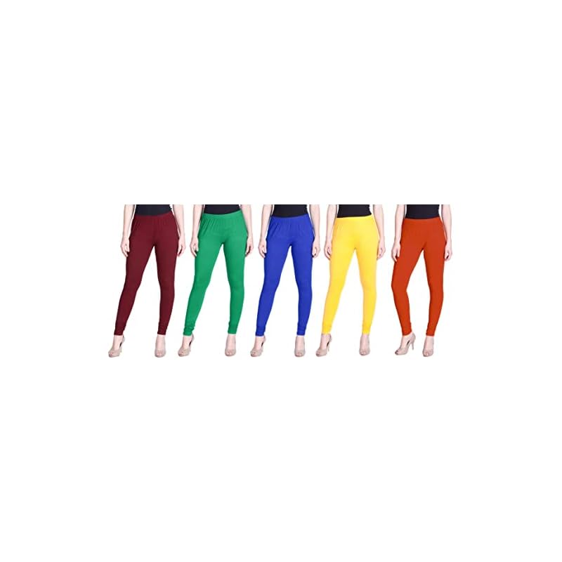 Lyra Women Solid Premium Cotton Churidar Leggings | Mid-Waist | Fashionwear