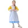 Sweet Farm Girl Costume Kids Halloween Party Dress Up Outfit With Apron - European Peasant Style Maid Ensemble