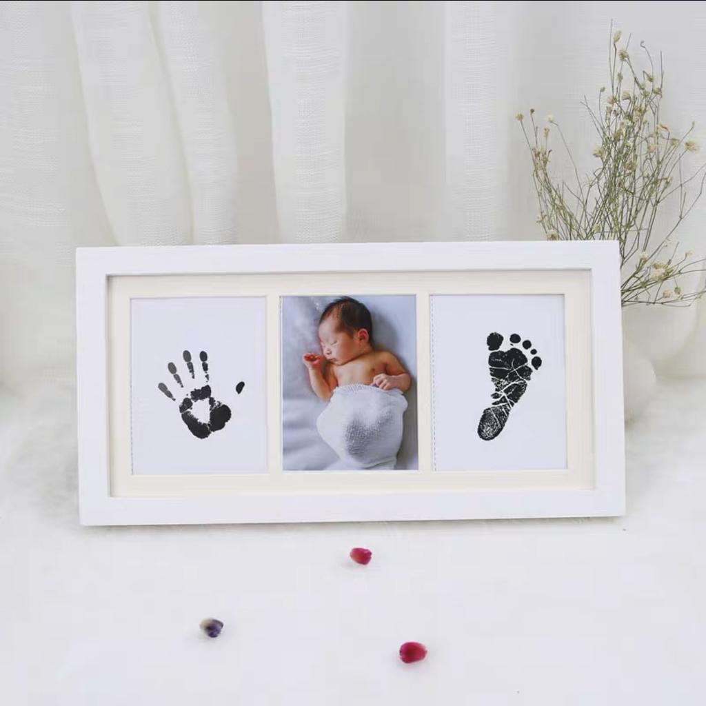 Baby Hand&Foot Print Hands Feet Mold Maker Bebe Baby Photo Frame With Cover Fingerprint Mud Set Baby Growth Memorial Gift